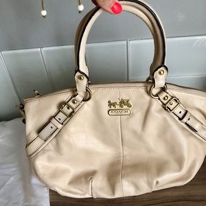 COACH Madison Cream Leather Purse